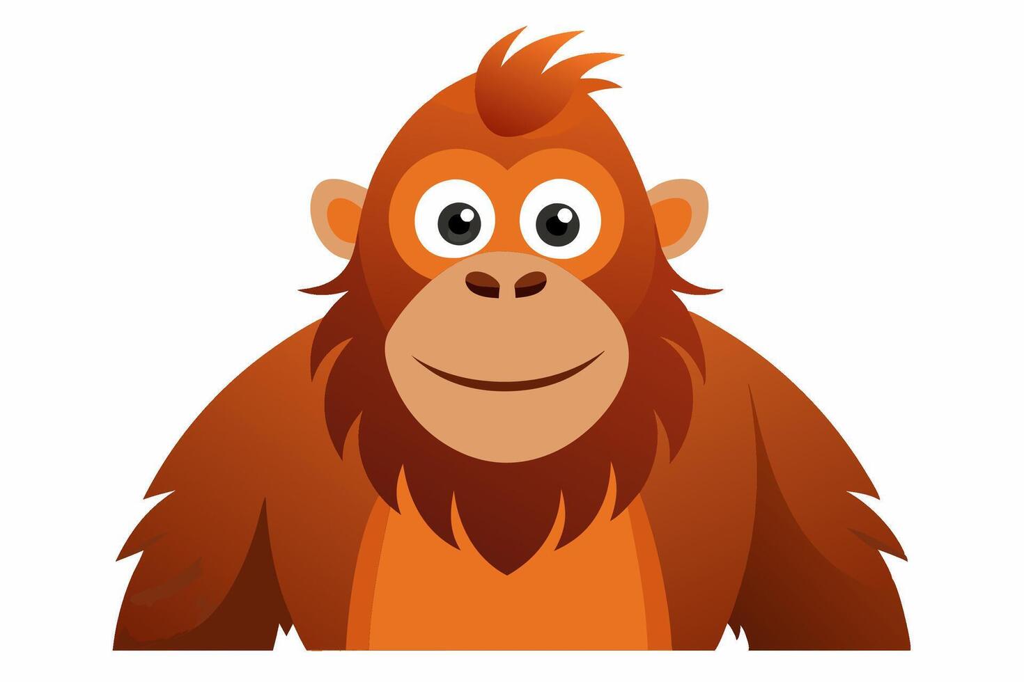 Funny Orangutan Illustration Cartoons, Clipart, Line Art on White Background, Funny orangutan illustration with a white background, perfect for cartoons and clipart vector