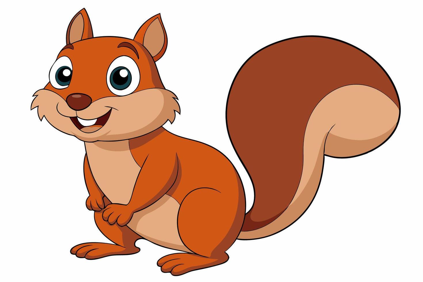 Funny Squirrel Cartoon Illustration with White Background, Funny squirrel cartoon illustration with white background, perfect for clipart and design. vector