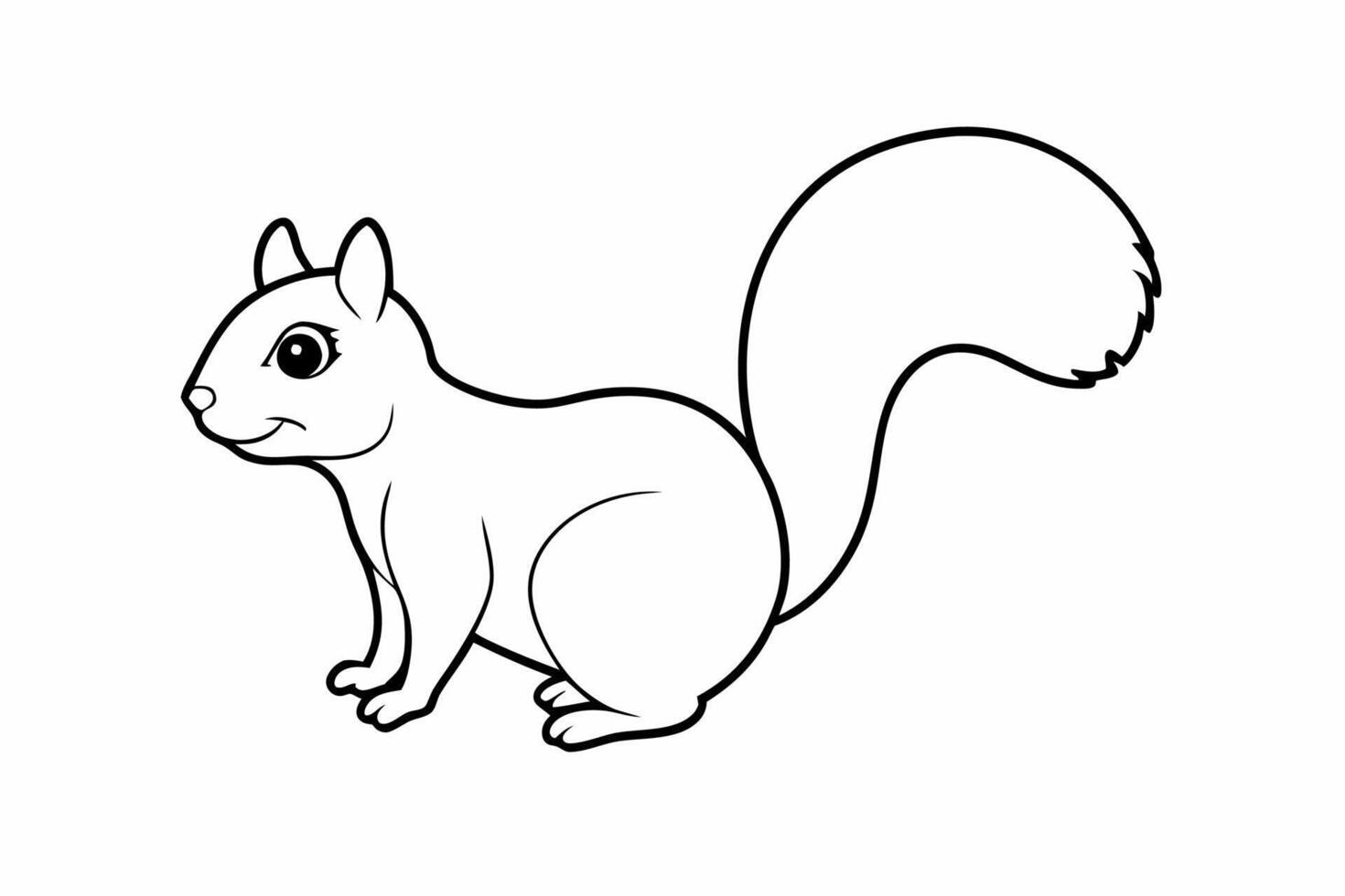 Funny Squirrel Cartoon Illustration with White Background, Funny squirrel cartoon illustration with white background, perfect for clipart and design. vector