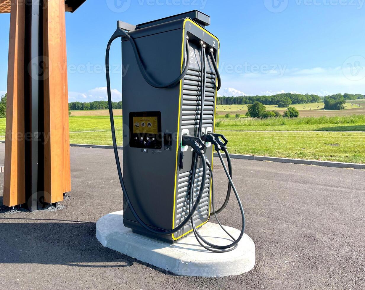 Charging station for fast charging of batteries of modern electric vehicles photo