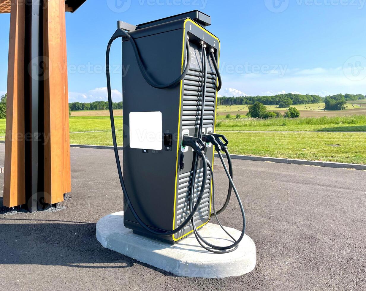 Charging station for fast charging of batteries of modern electric vehicles photo