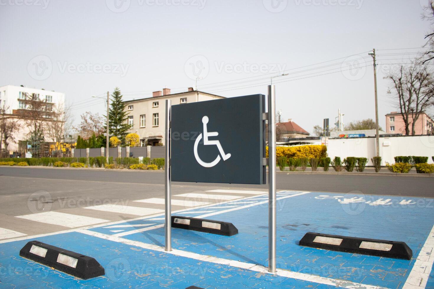 Parking space in the parking lot for the disabled photo