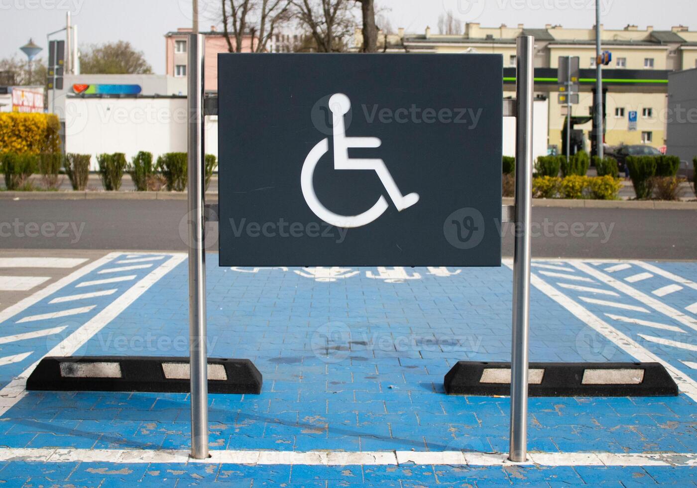 Parking space in the parking lot for the disabled photo
