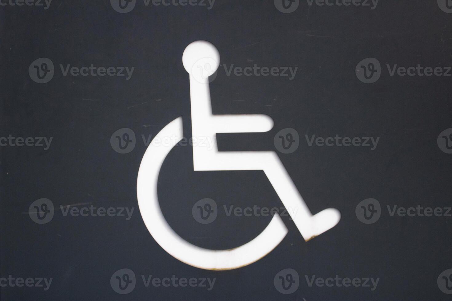 Parking space in the parking lot for the disabled photo