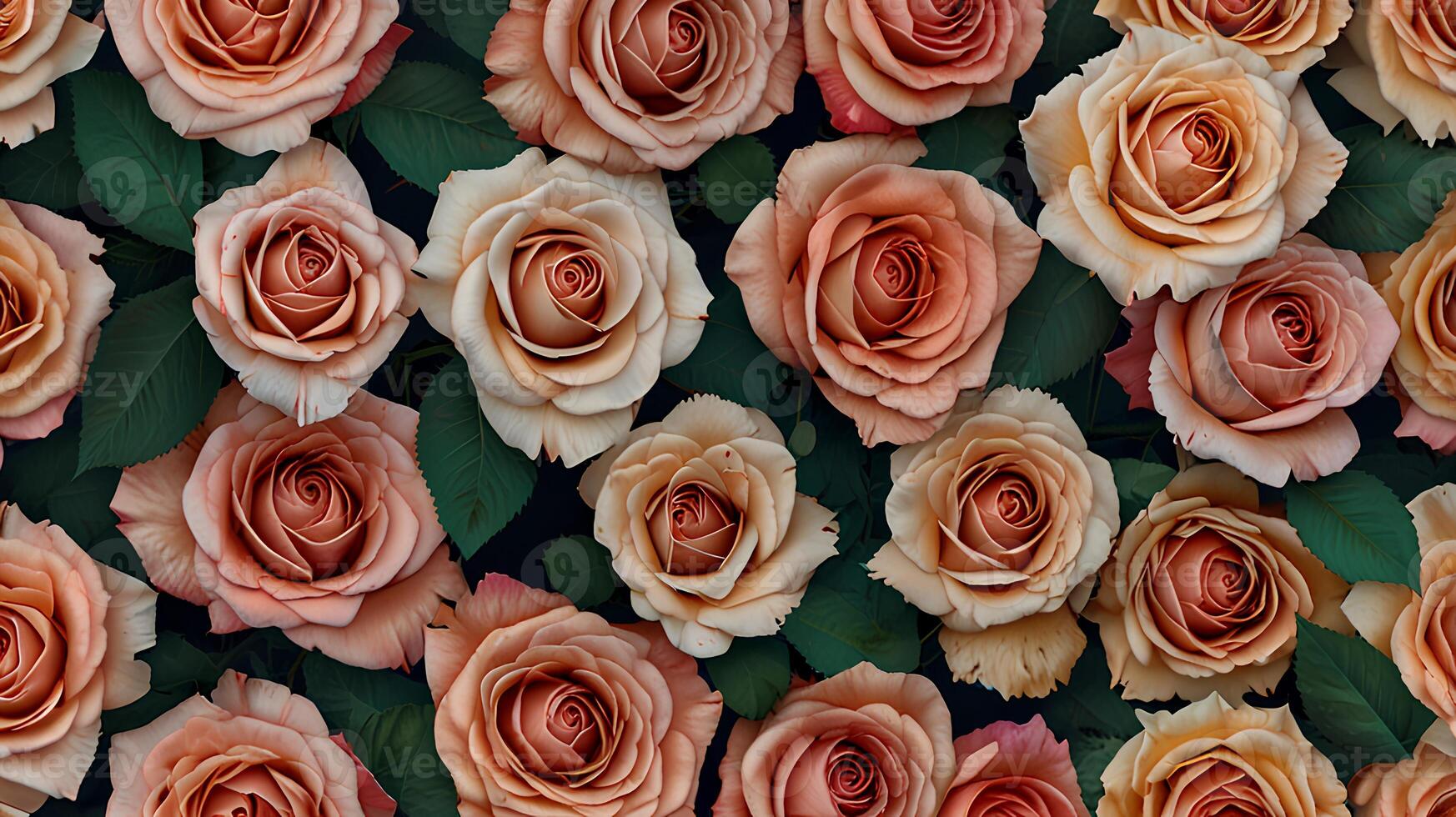 Various roses in different colors photo