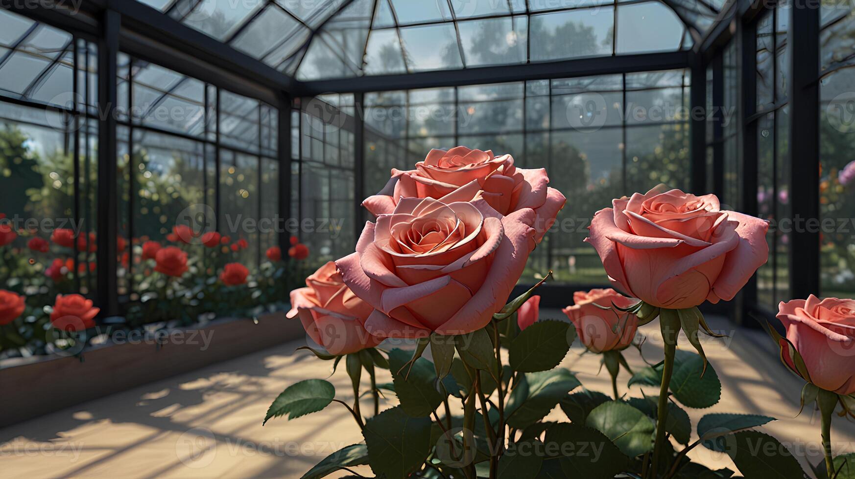 Various roses in different colors photo
