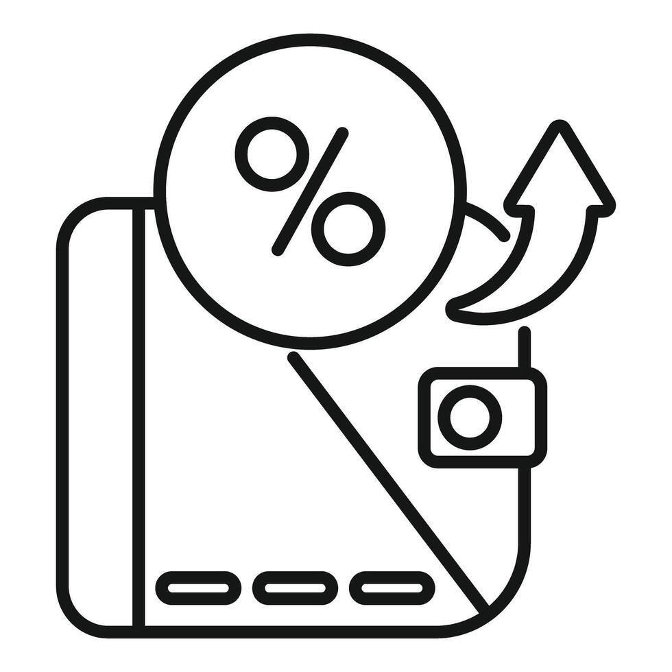 Mobile banking app showing interest rate increasing with arrow vector