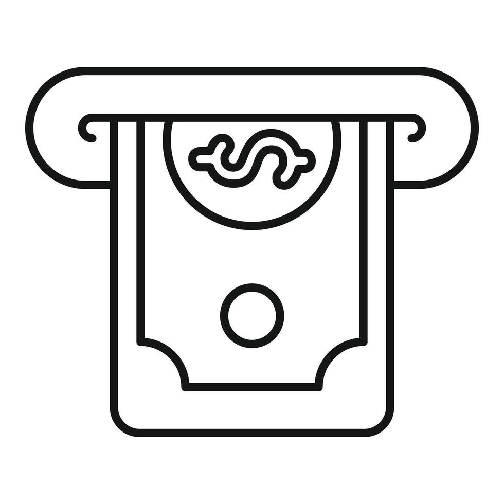 Atm cash money banknote withdraw receiving icon vector