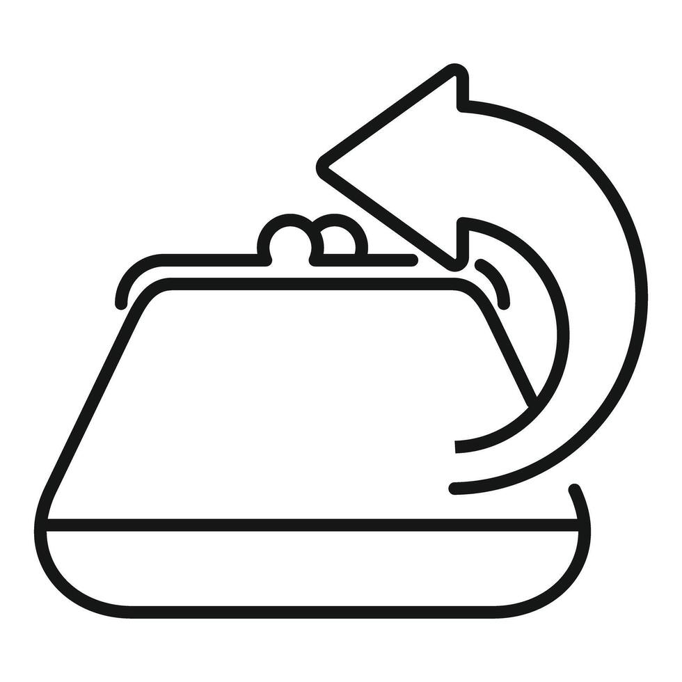 Wallet with arrow showing money transfer concept icon vector