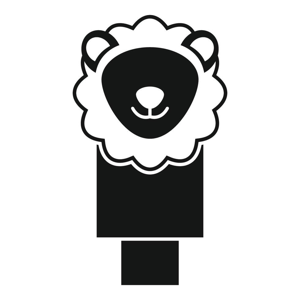 Cute lamb finger puppet smiling on white background vector