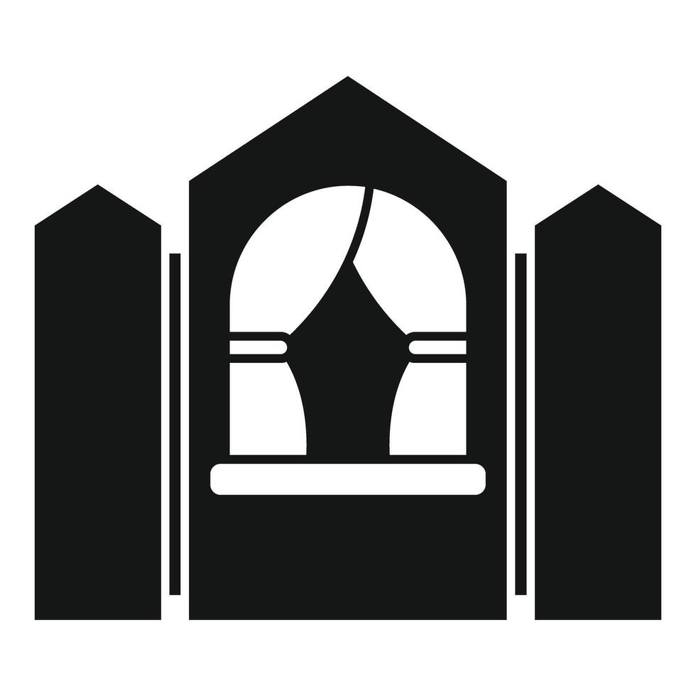Puppet booth with curtains open showing empty stage icon vector