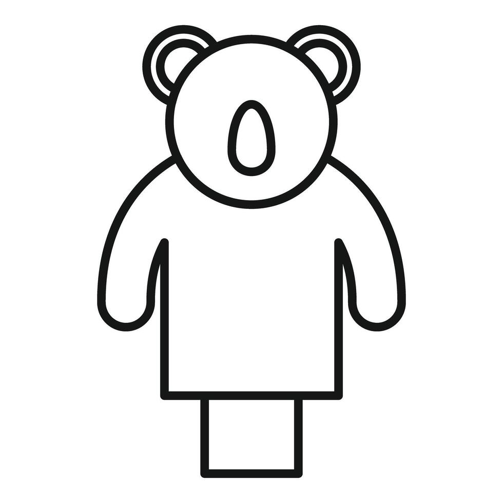 Usb flash drive shaped like bear wearing t shirt standing upright vector