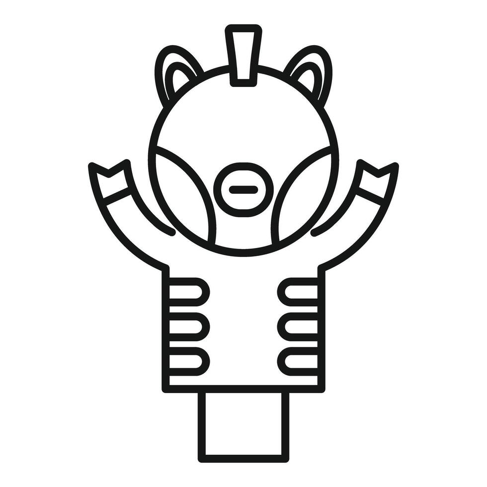 Zebra finger puppet waving with both hands vector