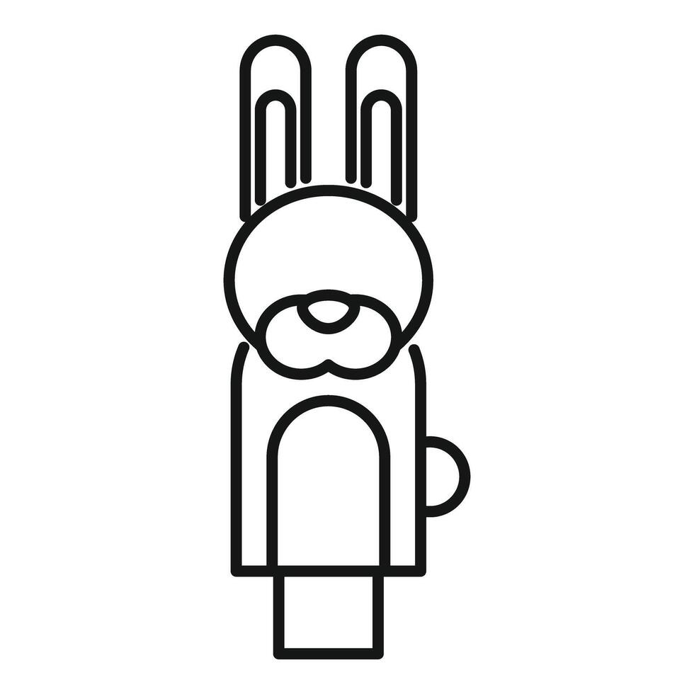Cute cartoon rabbit usb flash drive icon for storage vector