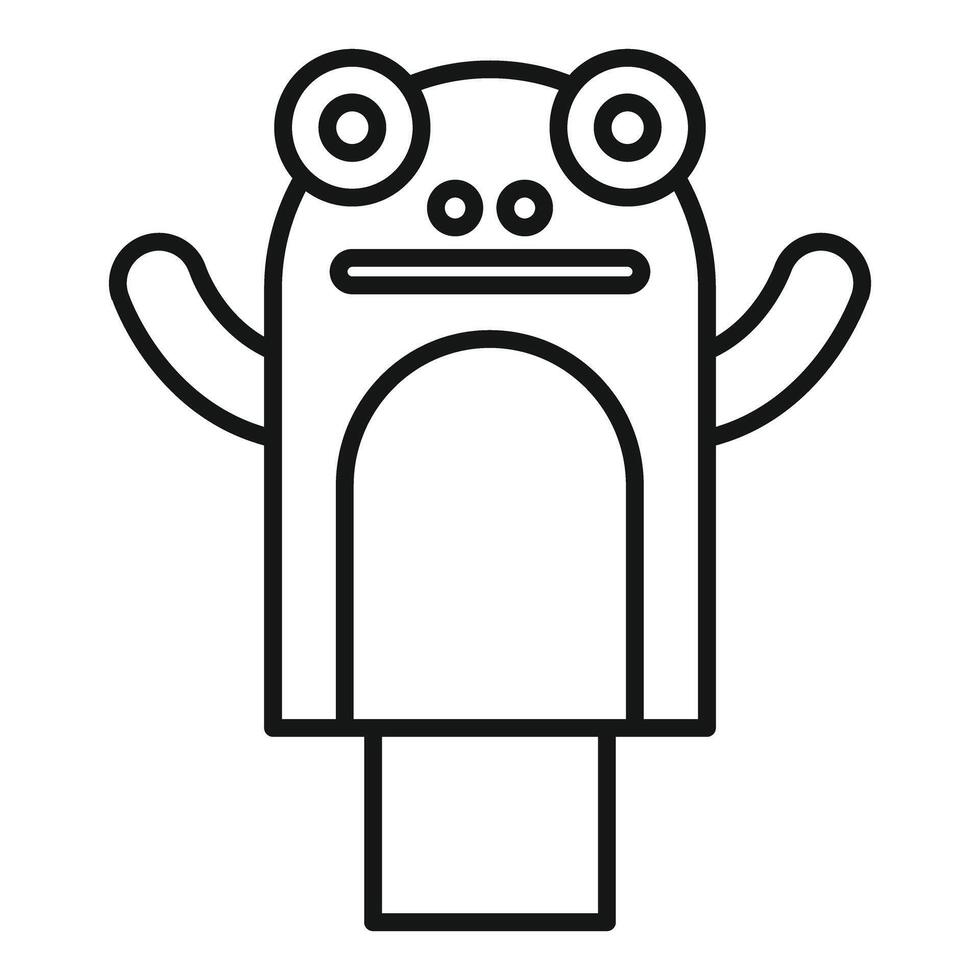 Funny frog popsicle waving with both hands icon vector