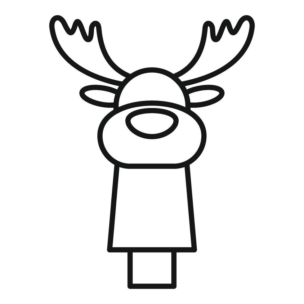 Usb flash drive reindeer is smiling and showing its teeth vector