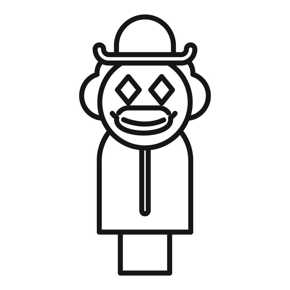 Clown head lollipop wearing a hat and smiling vector