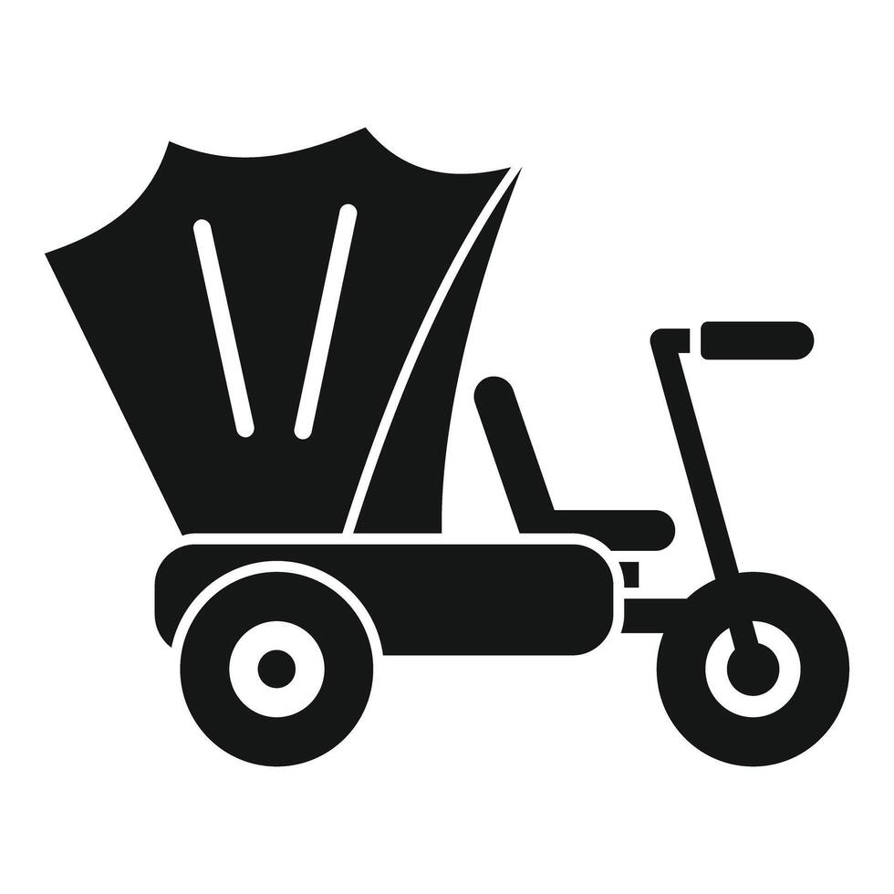 Cycle rickshaw providing transport with sunshade vector