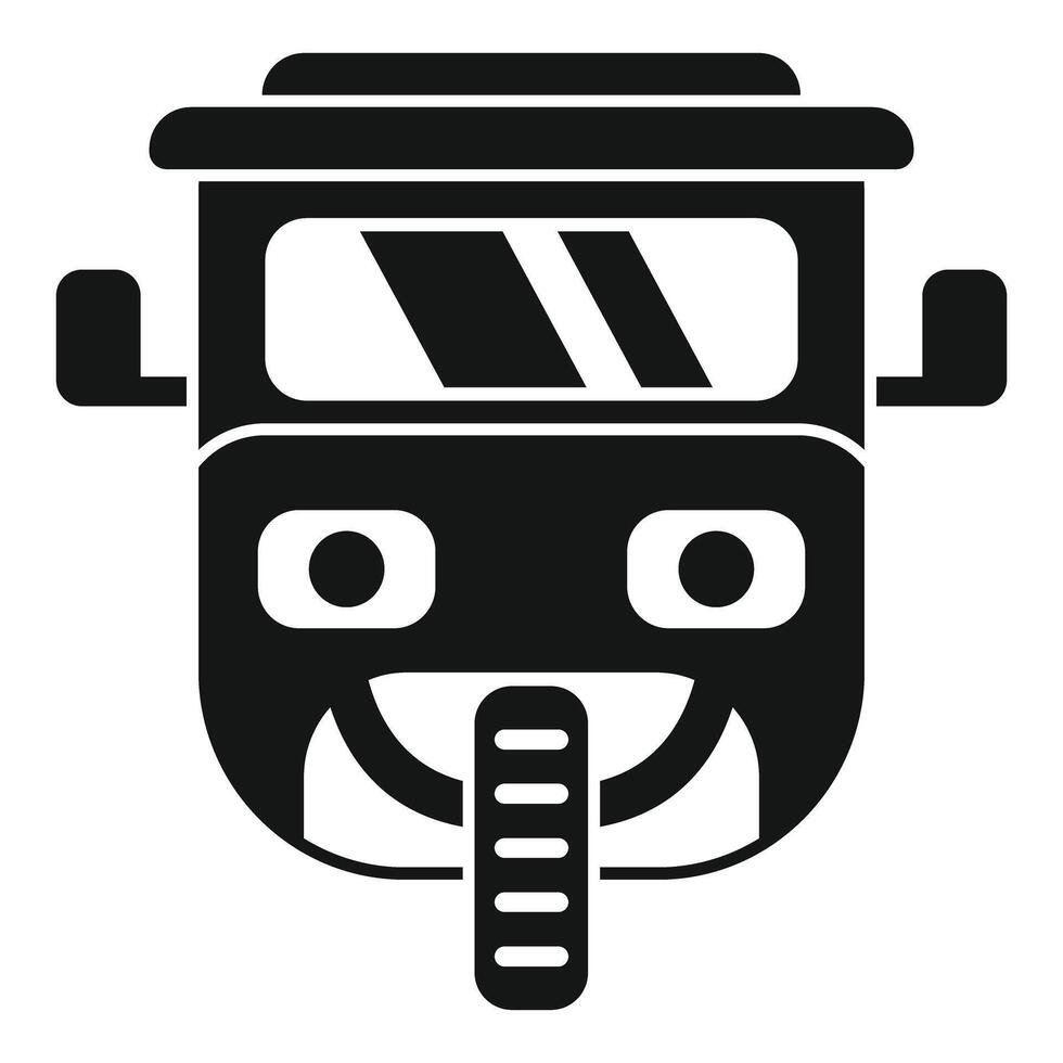 Front view of asian tuk tuk taxi cab icon vector