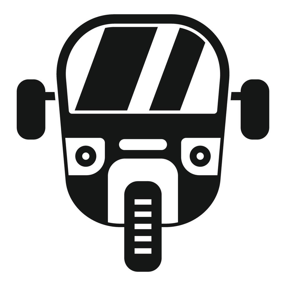 Front view asian taxi tuk tuk transport icon vector