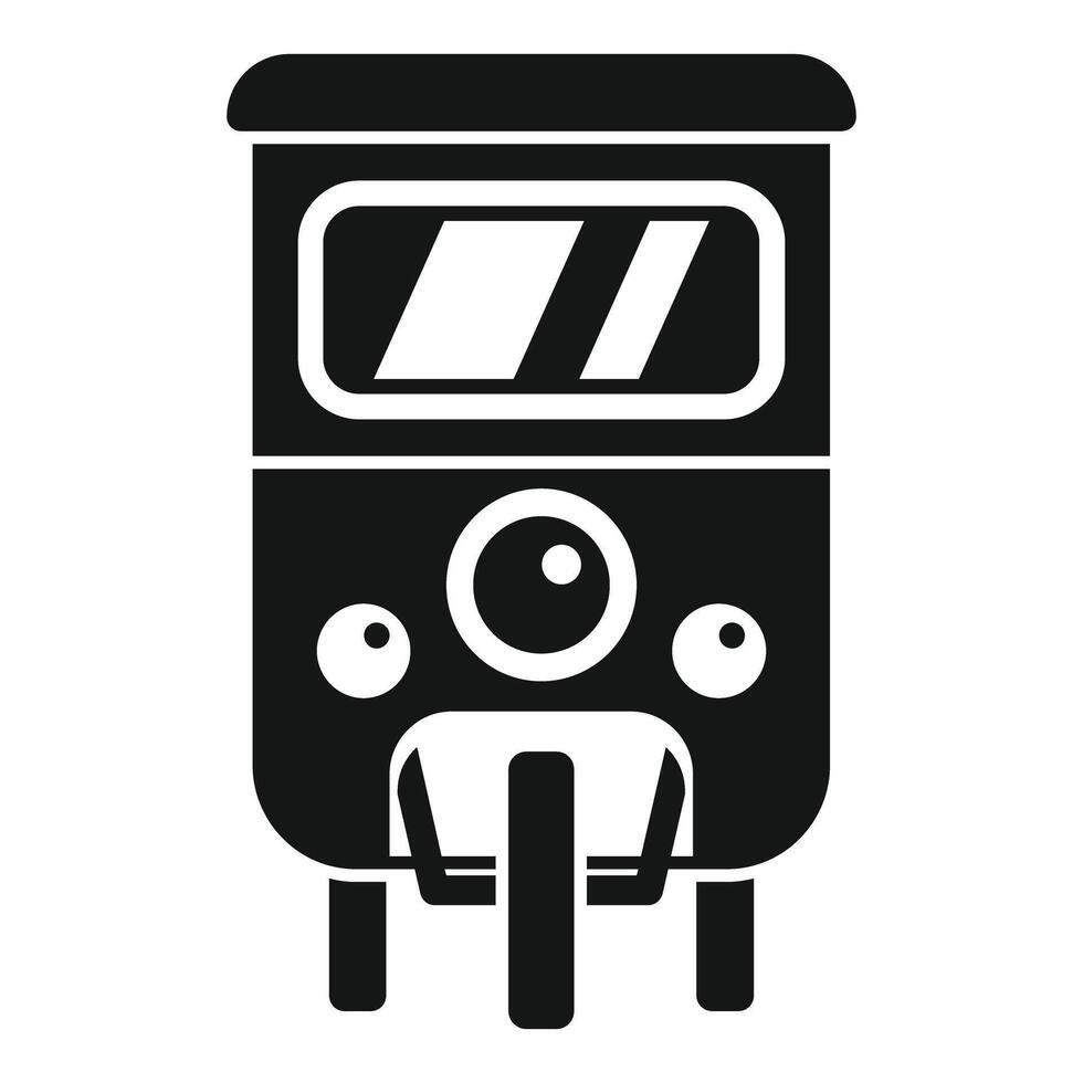Asian tuk tuk front view taxi icon showing public transport vector