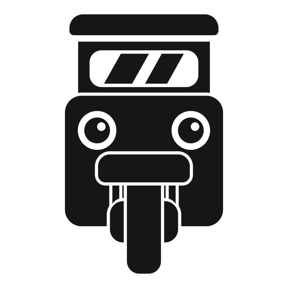 Black and white tuk tuk front view icon showing traditional taxi service vector