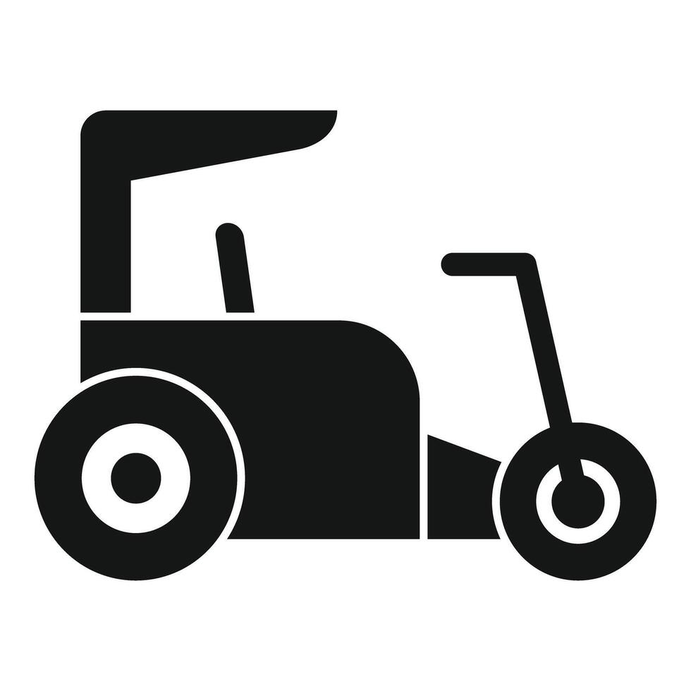 Modern electric tricycle icon showing eco friendly transportation vector