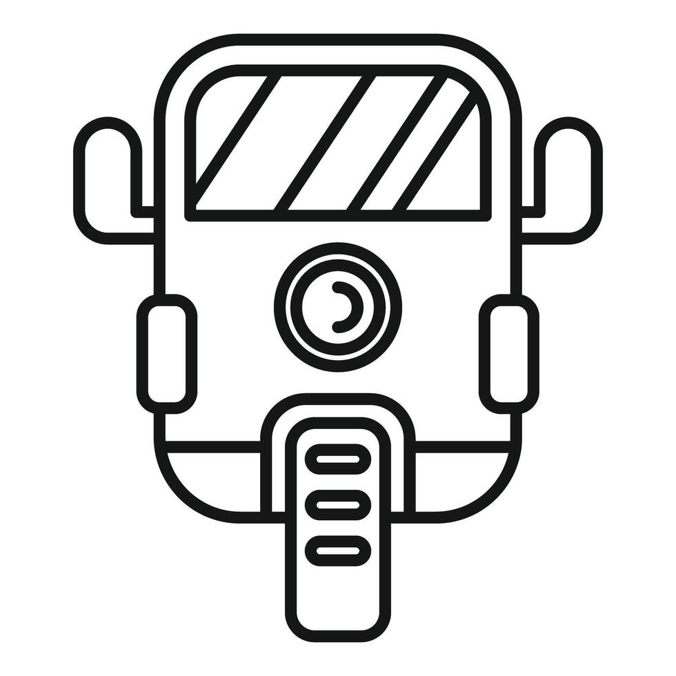 Front view of an autorickshaw standing on white background vector