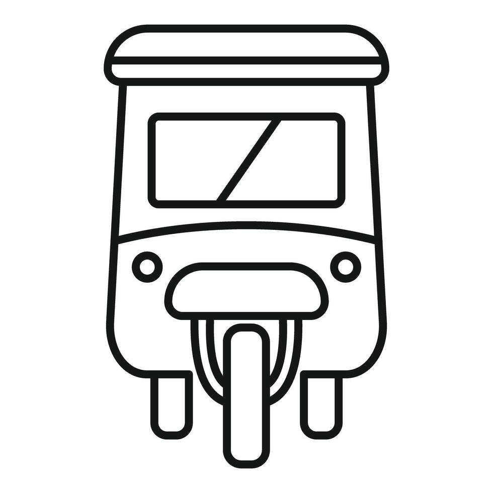 Auto rickshaw front view showing windshield and headlight vector