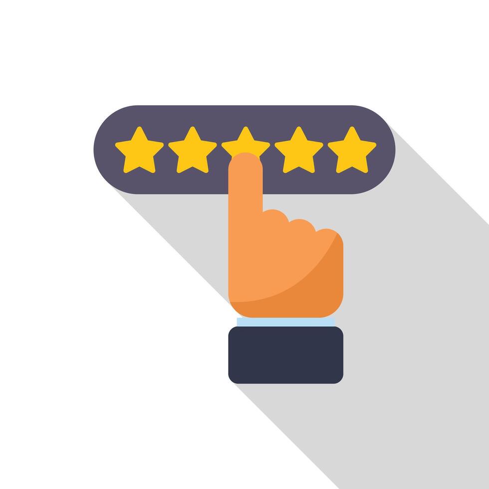 Businessman choosing five stars rating for customer satisfaction vector