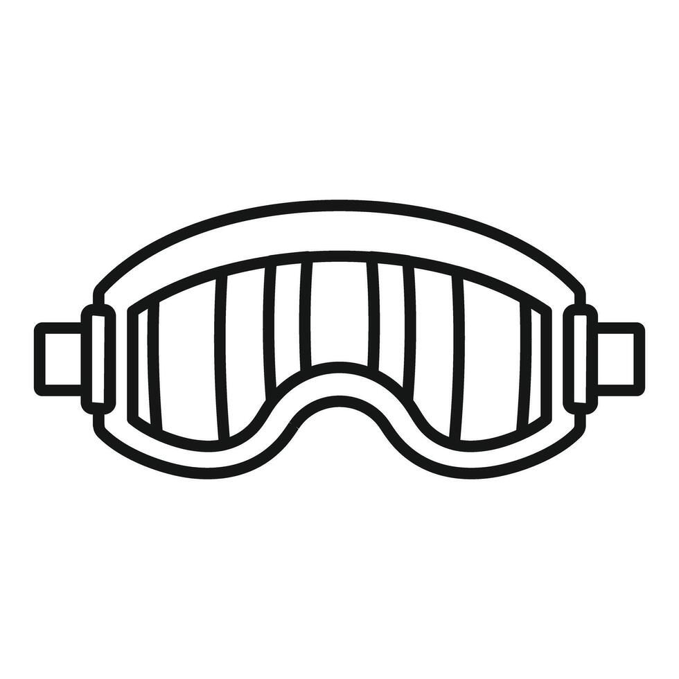 Ski goggles protecting eyes while skiing downhill on snowy mountain vector