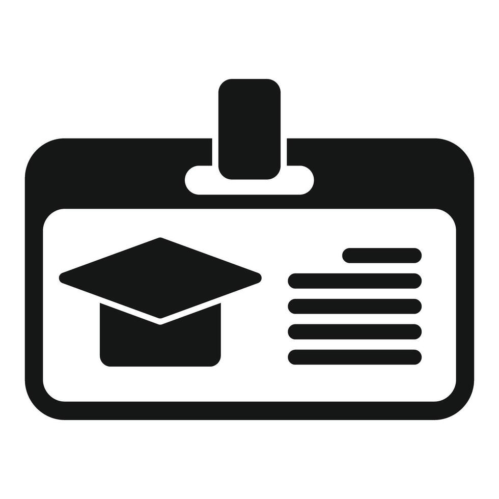 Graduation student id card with graduation cap icon showing identity vector