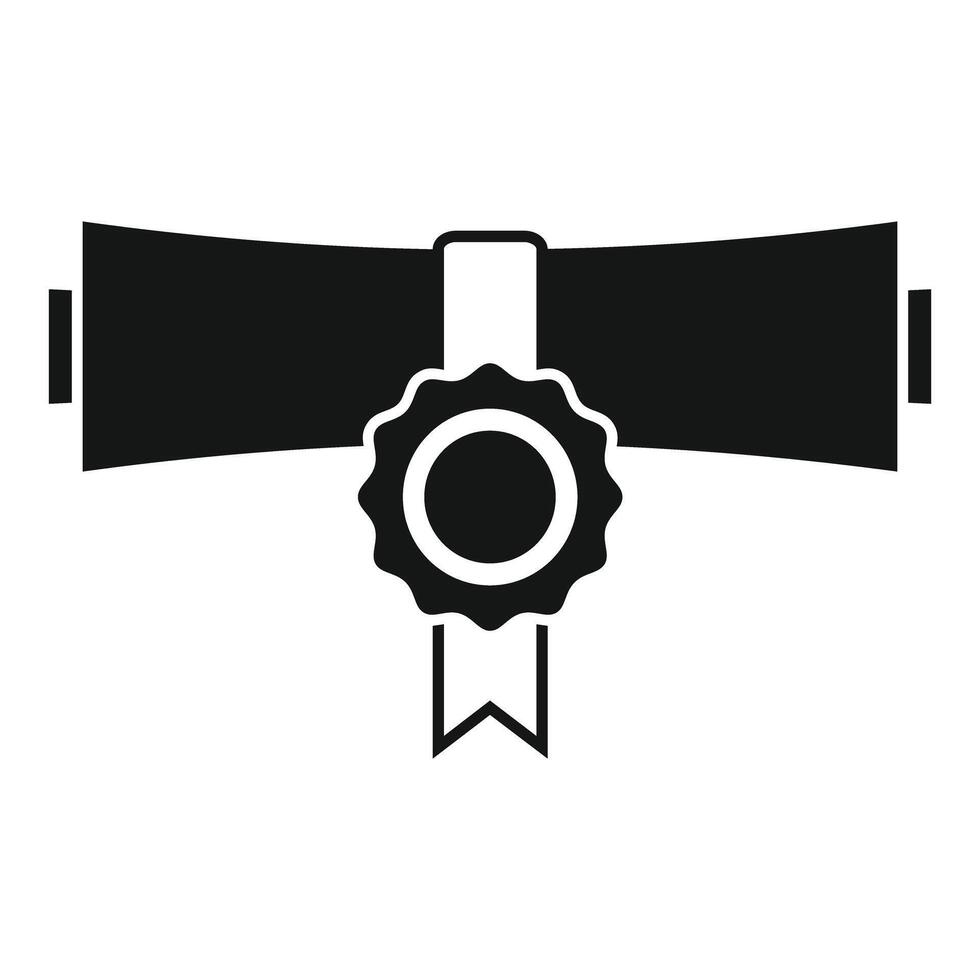 Diploma scroll with ribbon and wax seal icon showing graduation vector