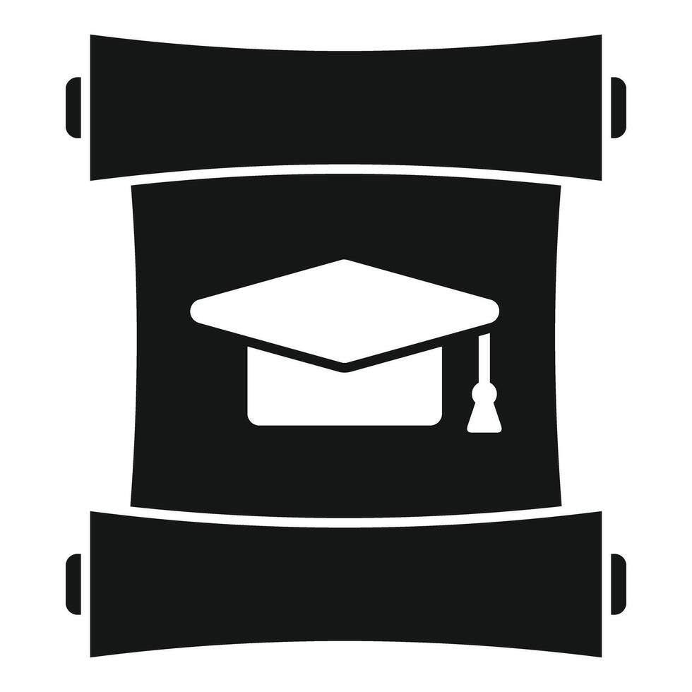 Graduation diploma scroll icon showing academic success vector