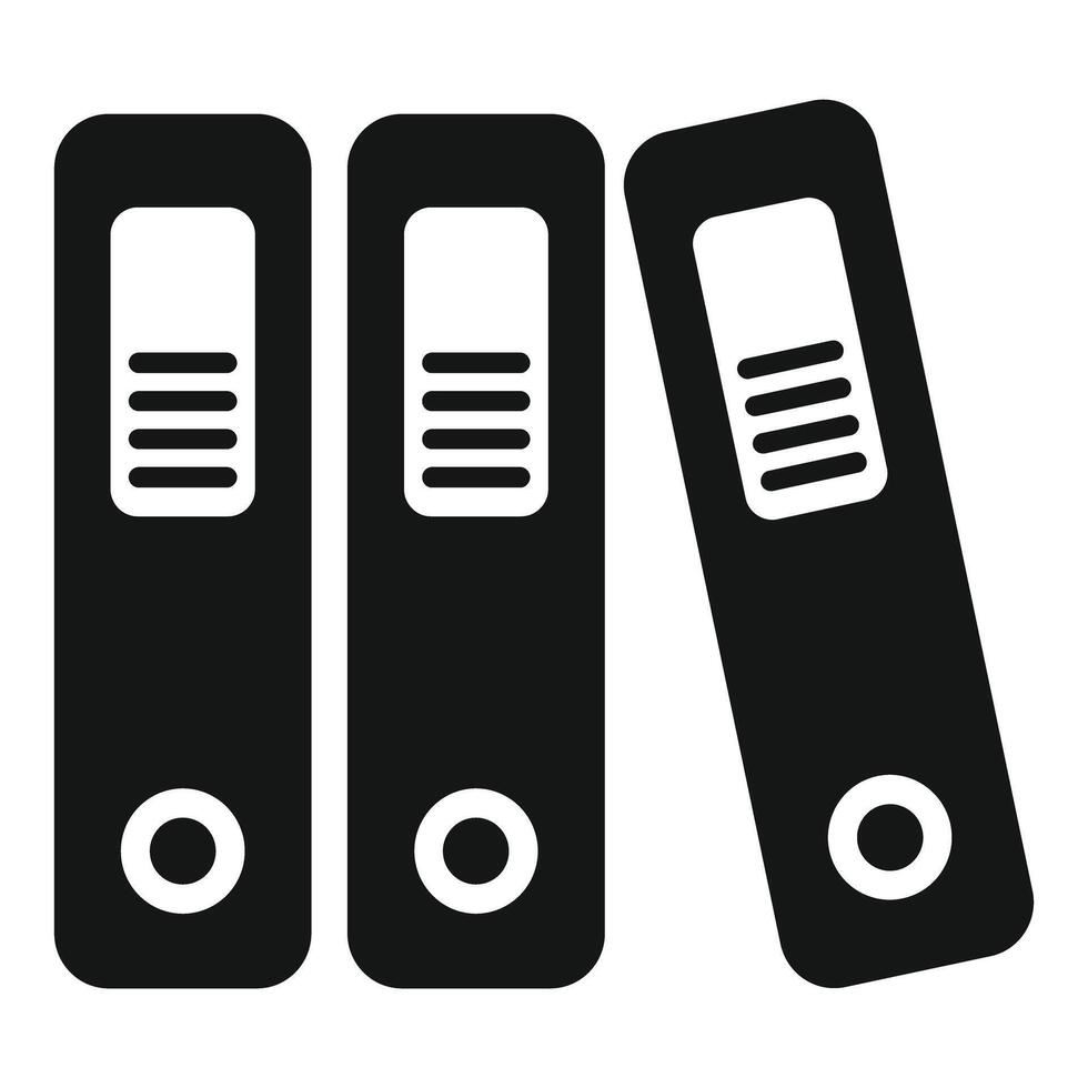 Office folders standing and leaning, representing organization and paperwork vector
