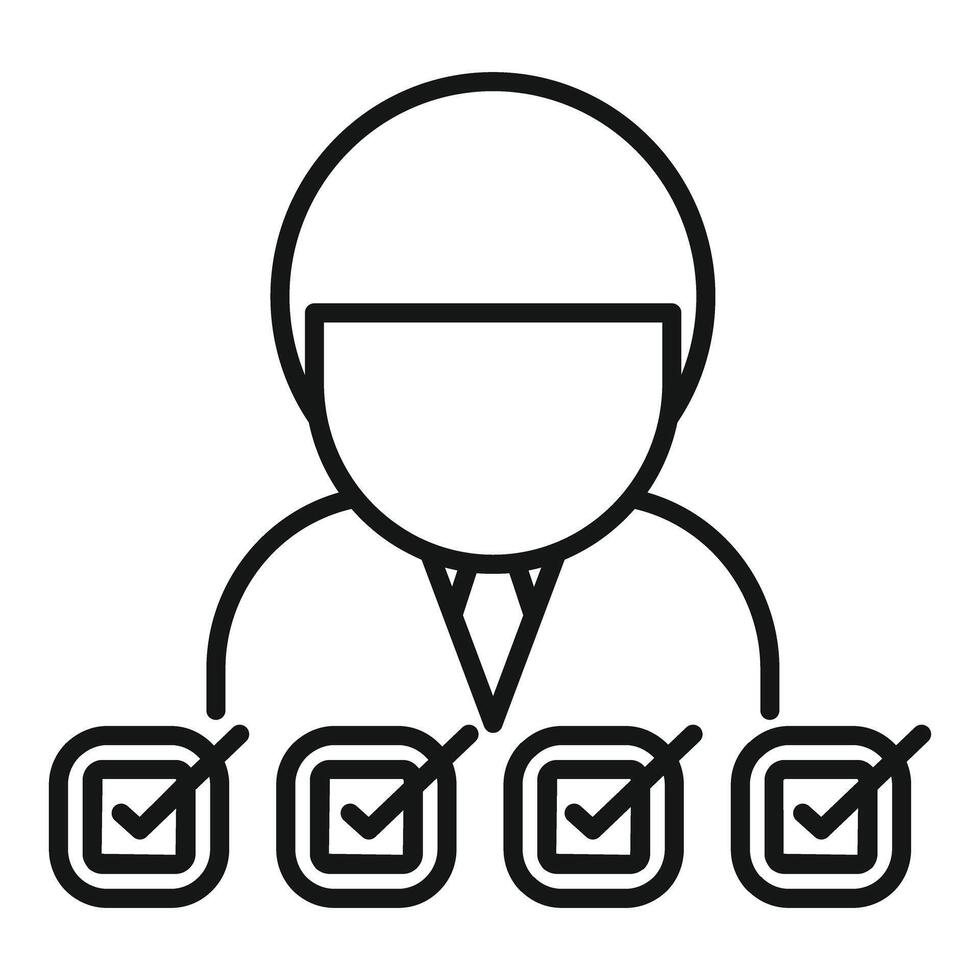 Businessman choosing completing tasks ticking checkboxes making decisions vector