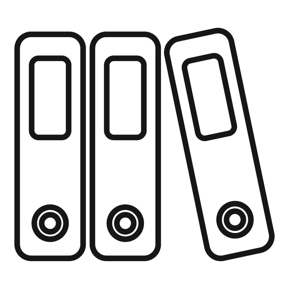 Office folders standing in a row for organizing documents vector