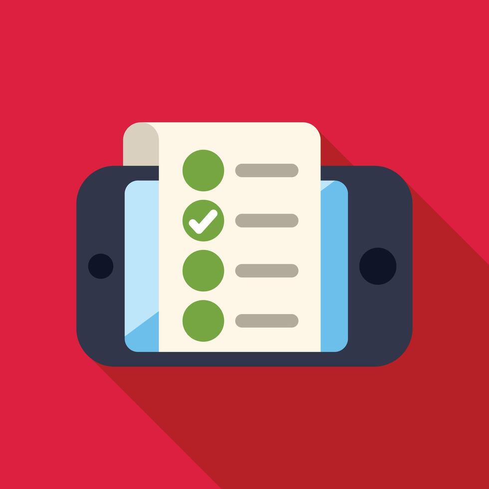 Smartphone displaying checklist app for task management and productivity vector