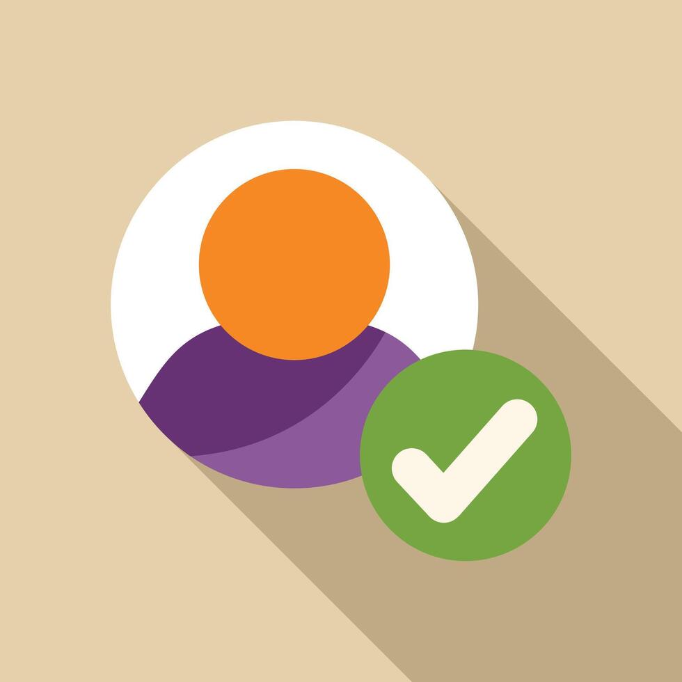 Account verification with checkmark symbol and profile avatar vector