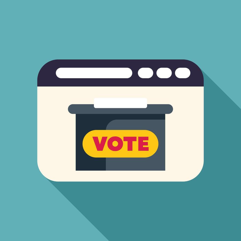 Online voting box on internet web page with vote sign vector
