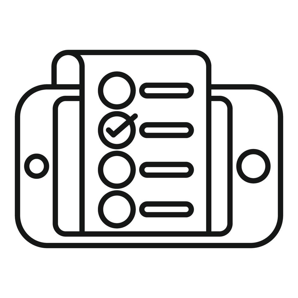 Online survey being filled out on smartphone screen vector