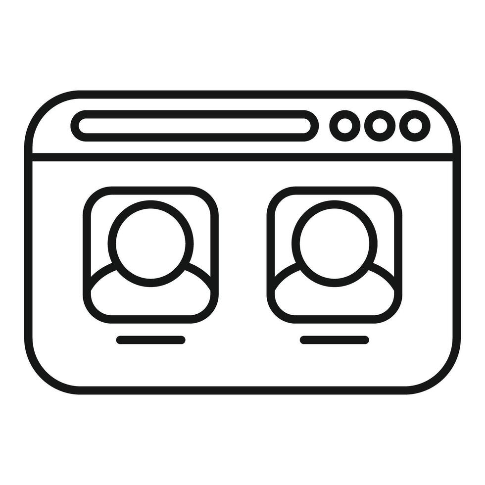 Web page showing user interface with two account profiles vector