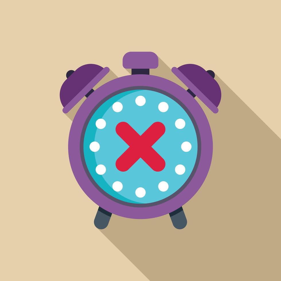 Alarm clock showing stop sign for waking up late concept vector