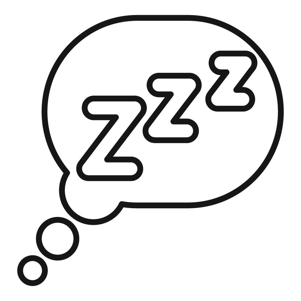 Thought bubble showing zzz symbol for sleeping concept vector
