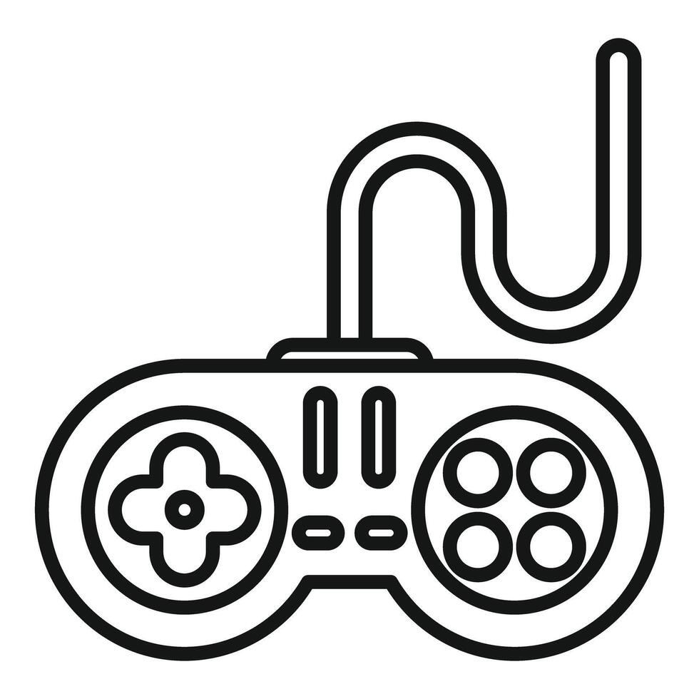 Retro gamepad controller featuring wired connection for gaming vector