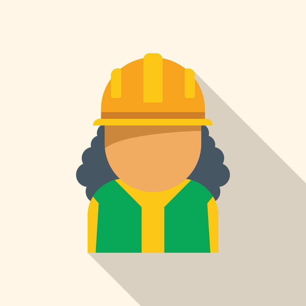 Female construction worker wearing hard hat and safety vest vector