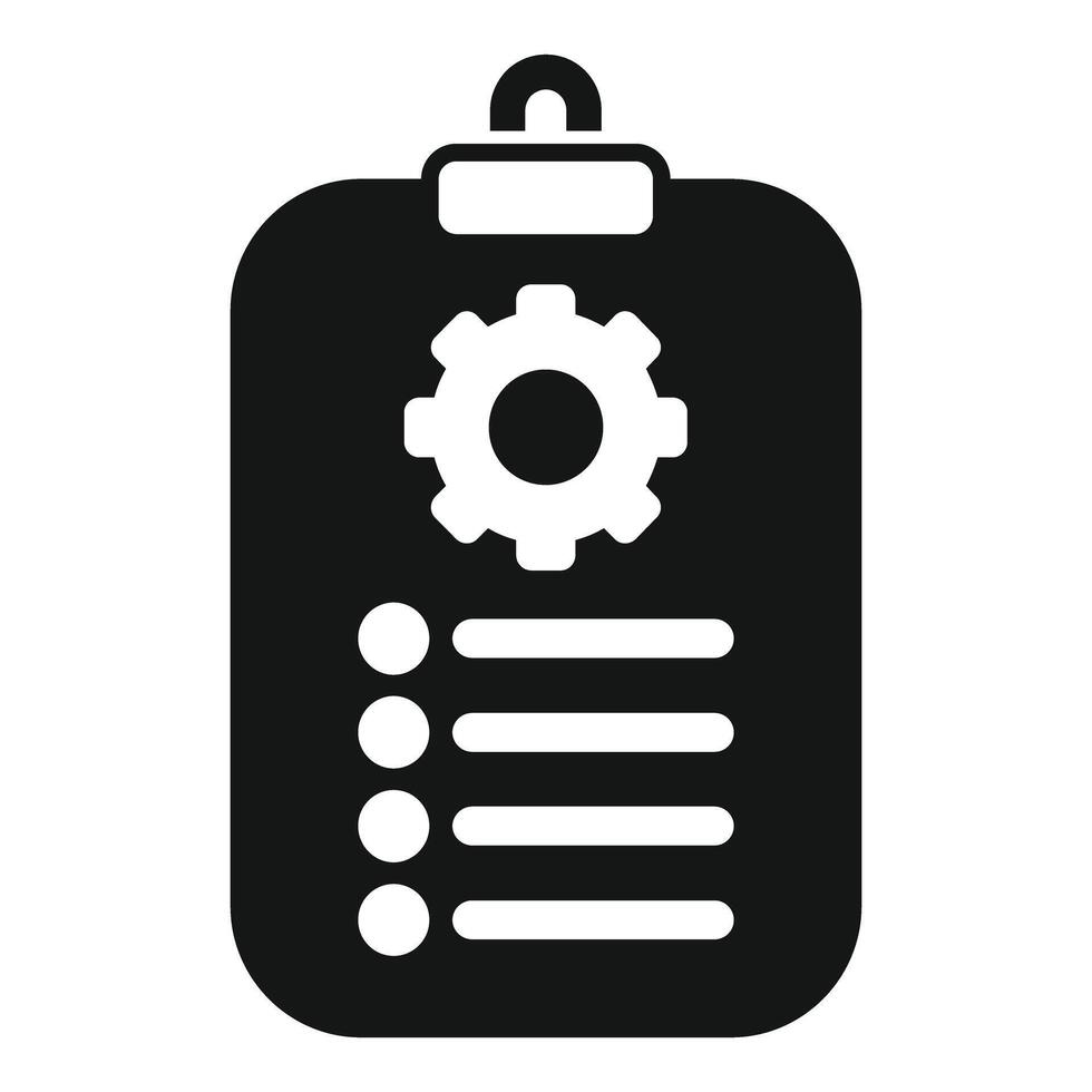 Clipboard showing check list and gear for maintenance vector