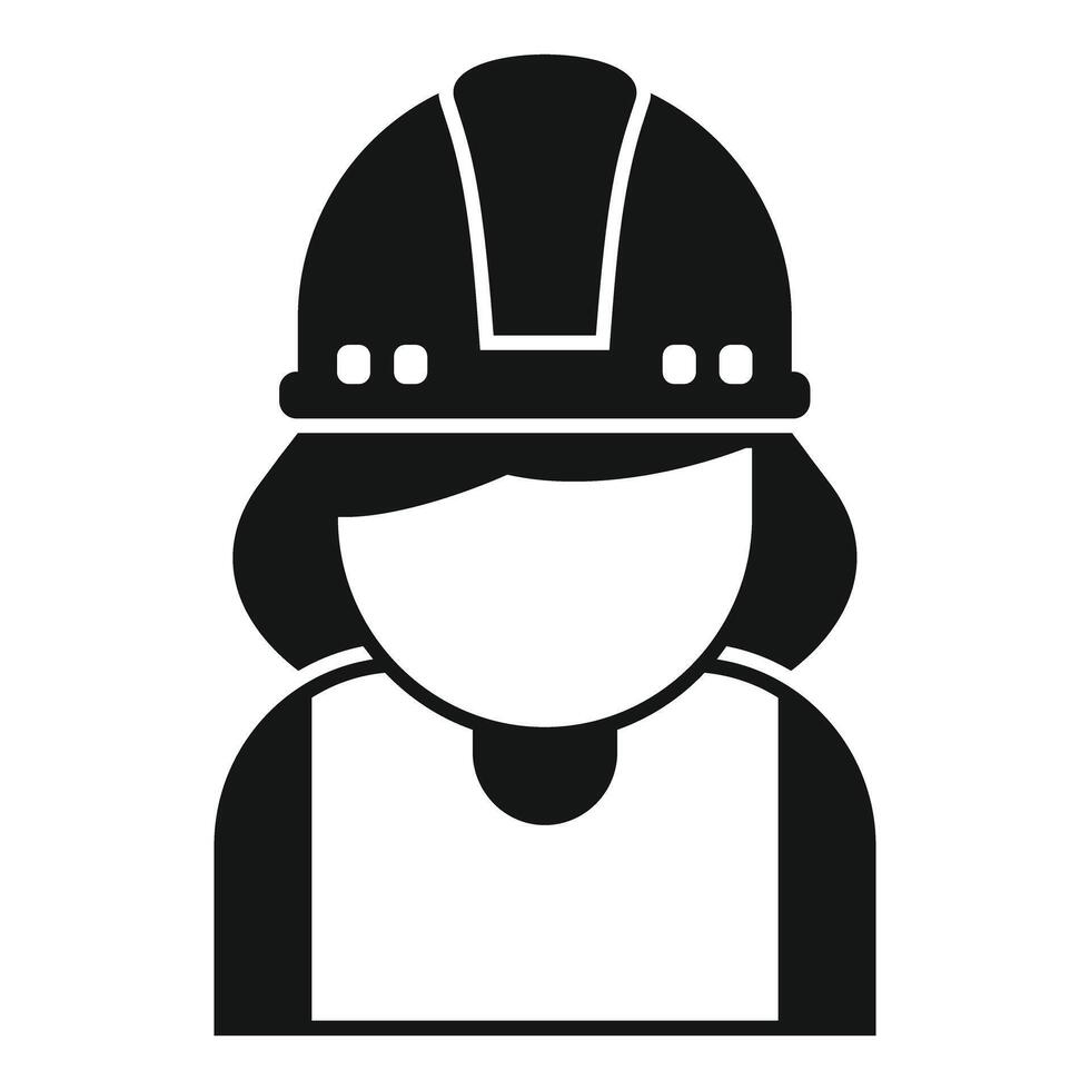 Female construction worker wearing protective helmet is working on a project vector