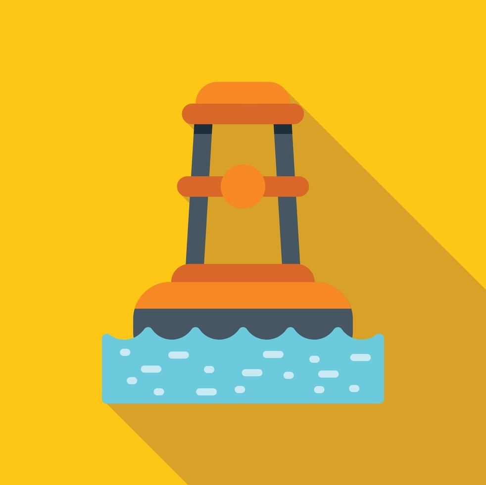 Offshore platform standing on water surface extracting natural resources vector