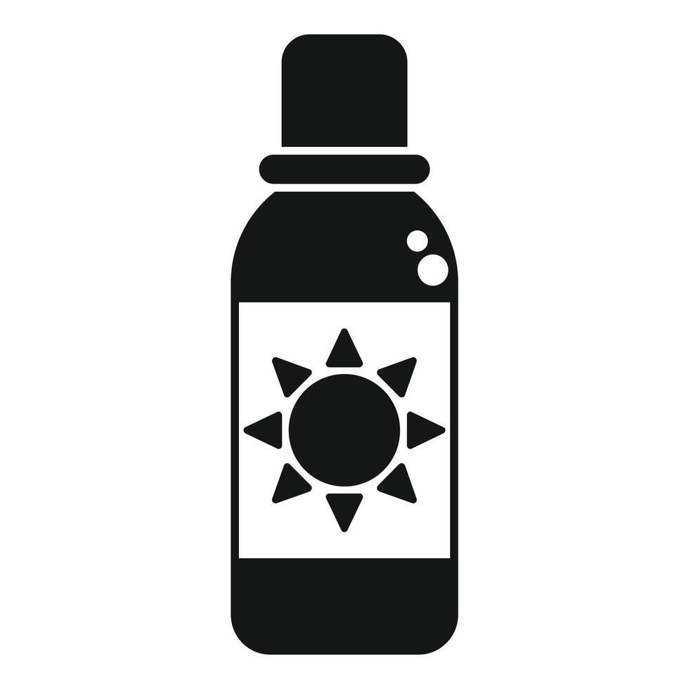 Sunscreen bottle protecting skin from sun damage vector